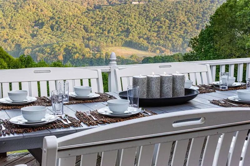 Table set for dinner outdoors