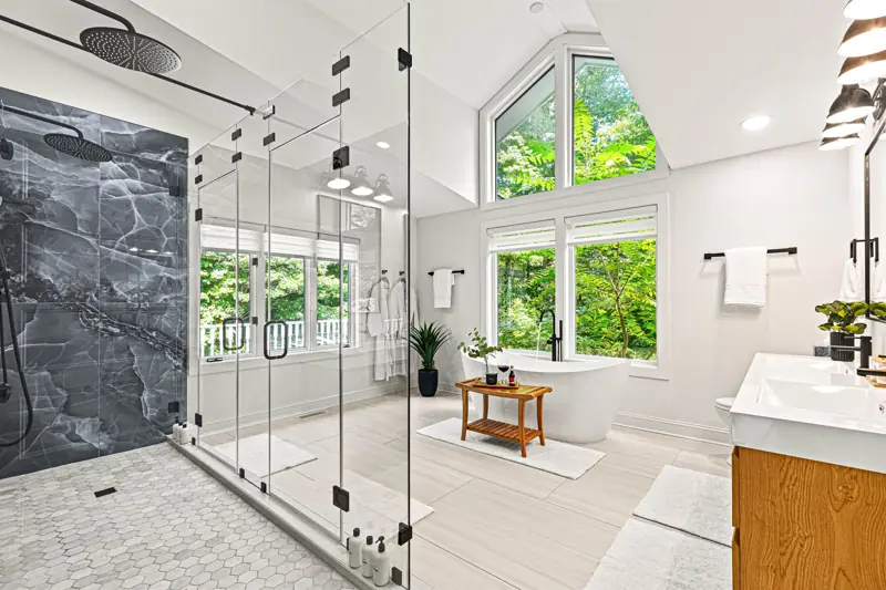 Master bath — double shower and soaking tub